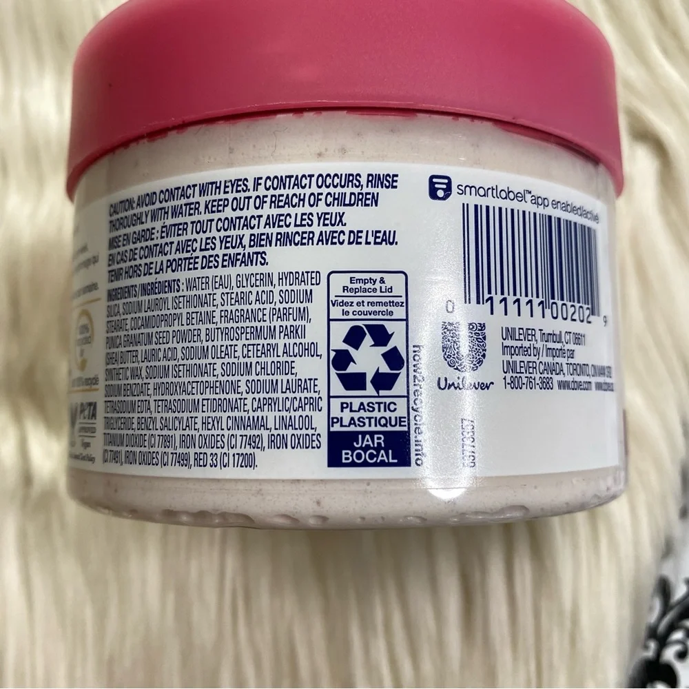 NWT Dove : 10.5 oz pomegranate seeds & shea butter fully body exfoliating  scrub